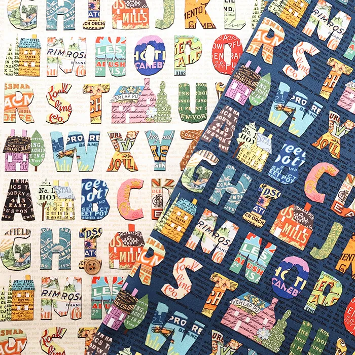 USAコットンプリント生地 moda PAPRE HAMLET アルファベット