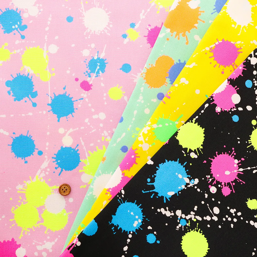 コットンオックス蛍光プリント生地 SPLASH