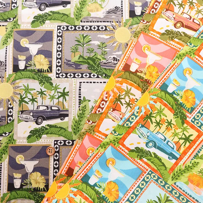 コットンブロードプリント生地 PATCH HAWAII