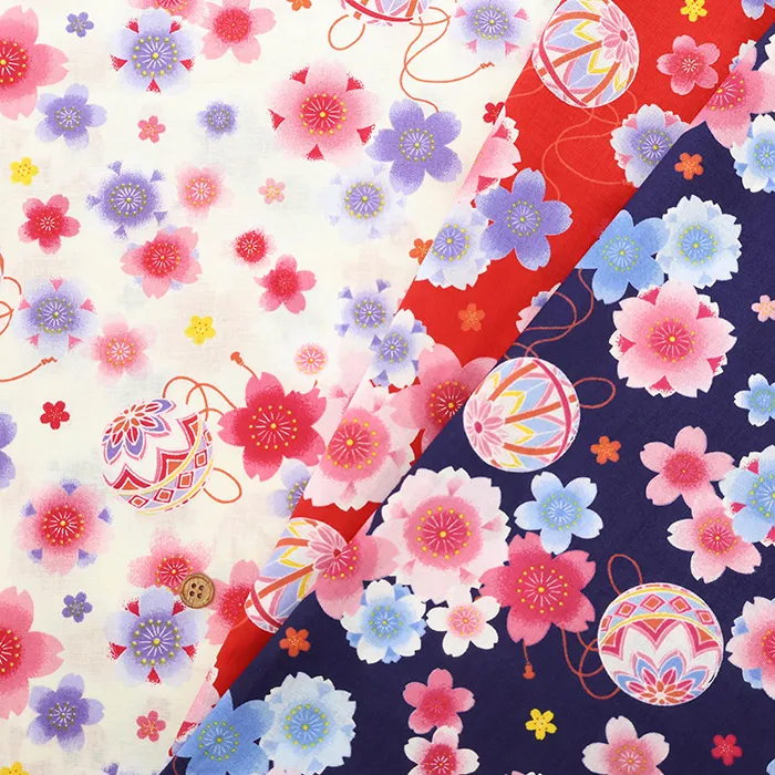 コットンスケアプリント生地 桜