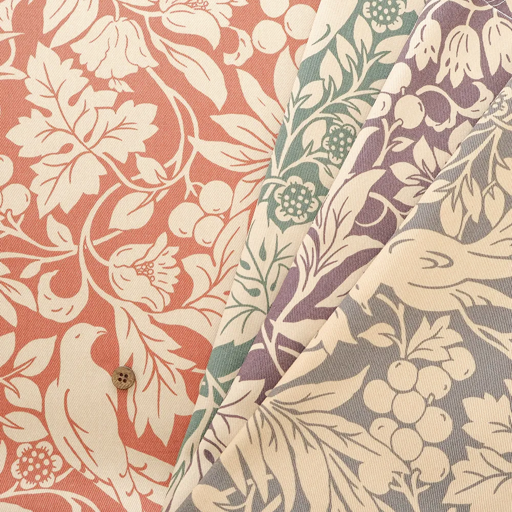 コットンツイルプリント生地 実と鳥