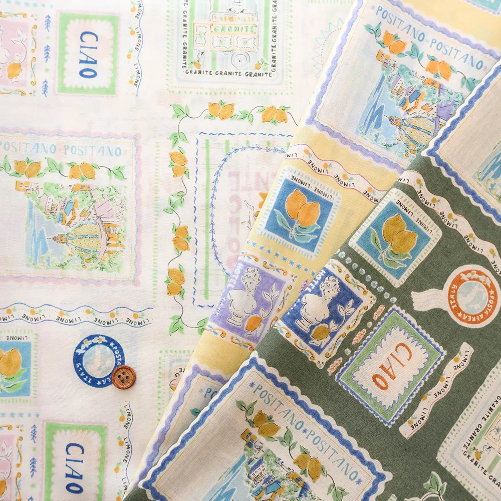 コットン60ローンプリント生地　甘い時間