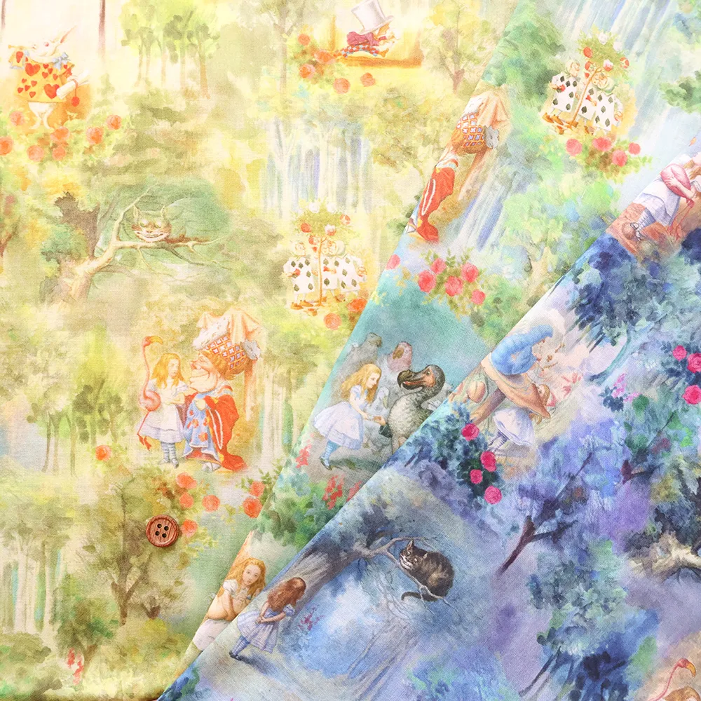 コットン60ローンプリント生地 THE MACMILLAN ALICE 「Tulgey Wood」