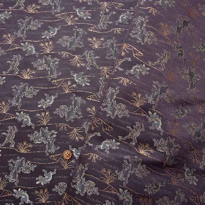 金襴 鳥獣戯画
