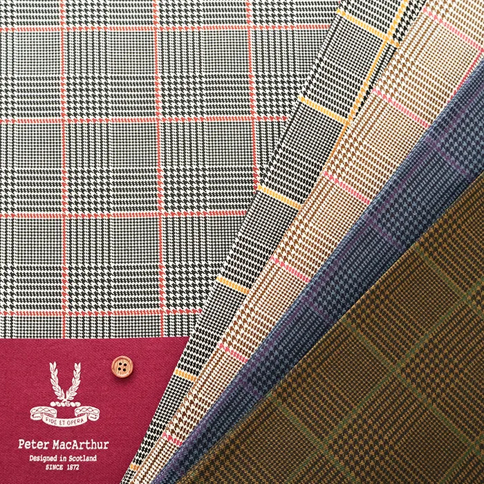 コットンツイルプリント生地 Peter MacArthur Glen Check