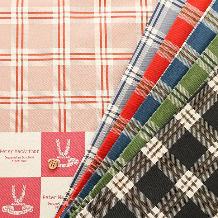 コットンツイルプリント生地 Peter MacArthur Royal Check