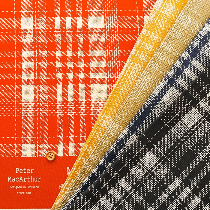 コットンツイルプリント生地 Peter MacArthur Weaving Check