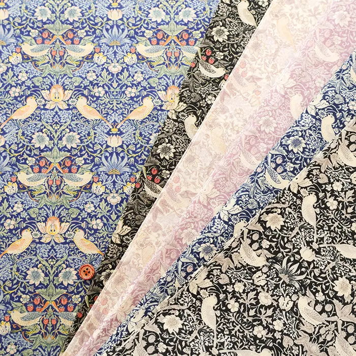 コットン80ローンプリント生地 V&A William Morris Strawberry Thief
