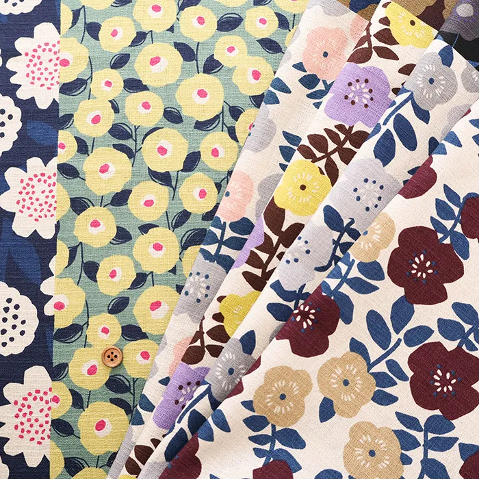 ≪柄売り≫コットンバニランプリント生地 美織 Miori collection フラワーパッチワーク【1柄:約110cm×60cm】