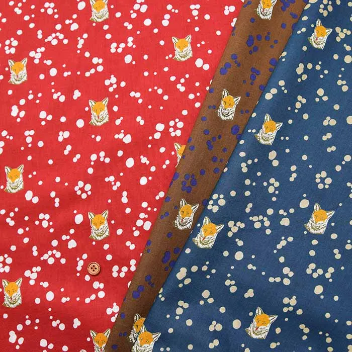 コットンローンプリント生地 echino FOX