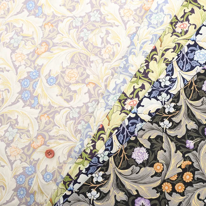 コットンブロードラメプリント生地 V&A William Morris Leicester