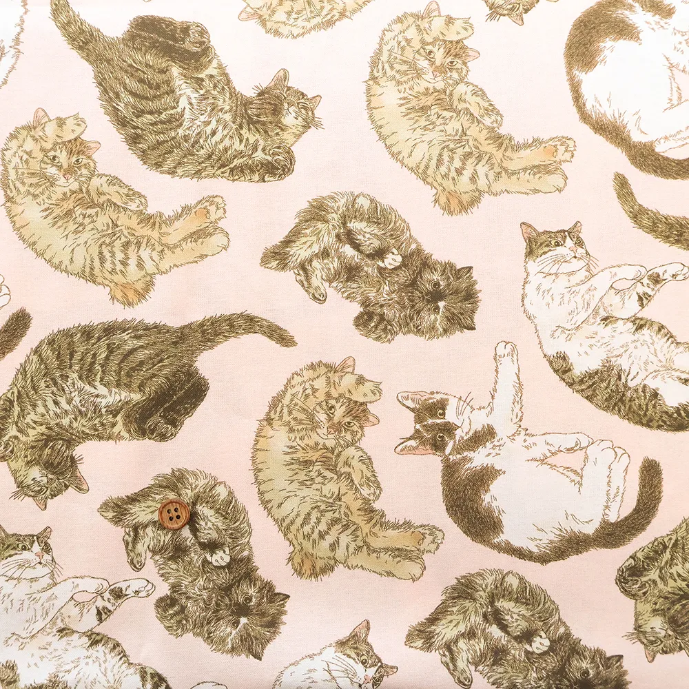 コットンシーチングインクジェットプリント生地 365 Cat Art どこも猫だらけ