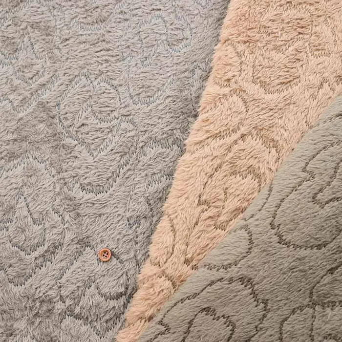 ポリエステルボアフリース刺繍生地 レオパード【1F】