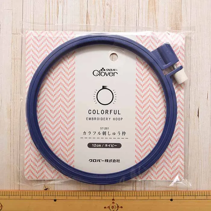 カラフル刺しゅう枠 12cm ネイビー