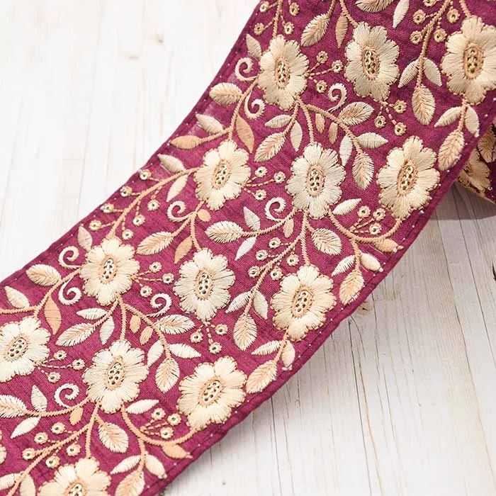 インド製 刺繍リボン 約100mm幅