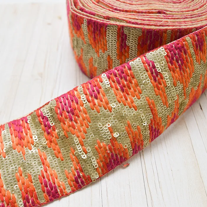 インド製 刺繍リボン 約60mm幅