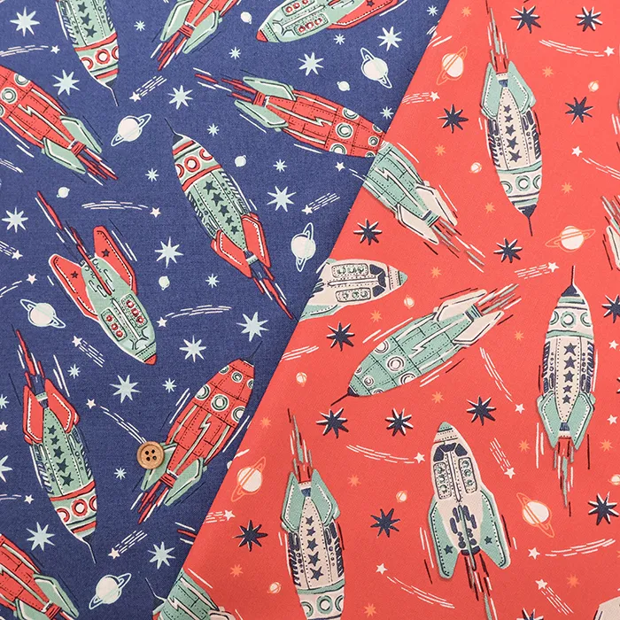 USAコットンプリント生地 moda BLAST OFF VINTAGE ROCKETS