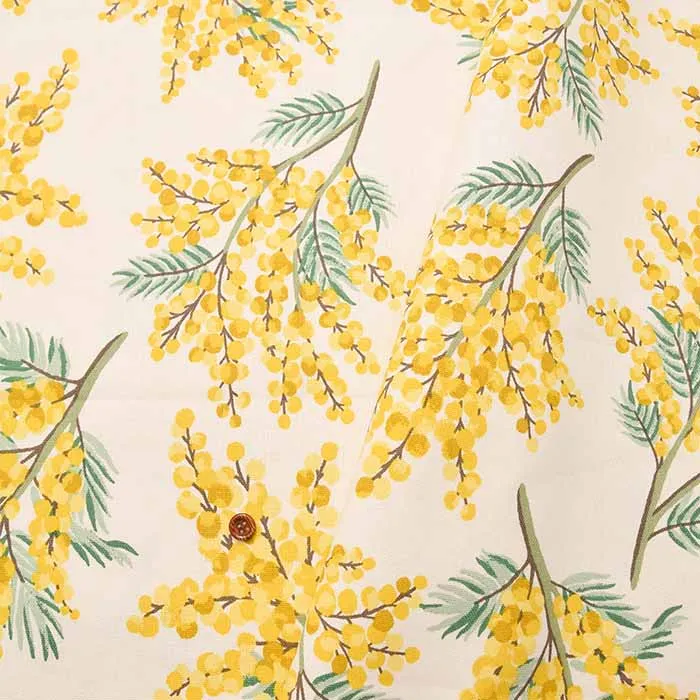【イギリス正規輸入品 Cath Kidston】キャスキッドソン コットンライトキャンバス生地 <Mimosa Flower Citrine>(ミモザフラワー シトリン)