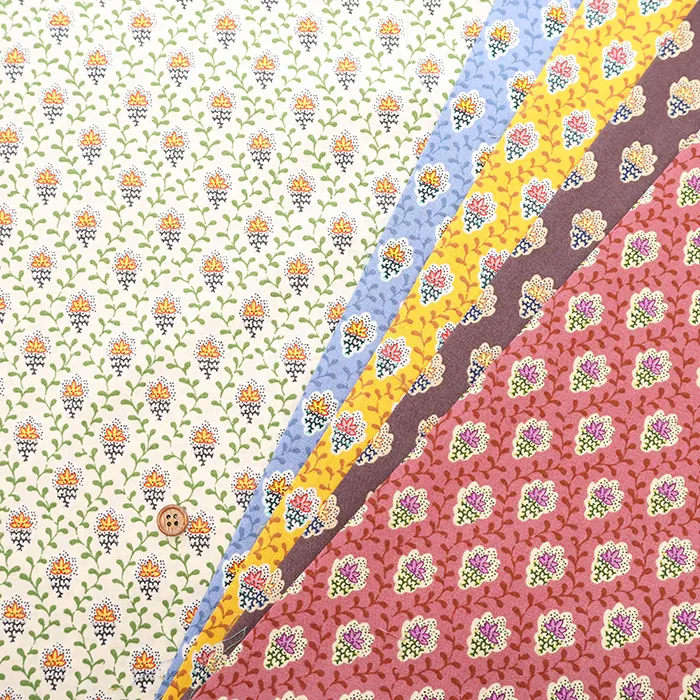 SOULEIADO コットンシーチングプリント生地 Petite Fleur des Champs