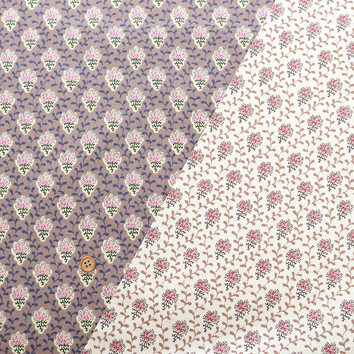 SOULEIADO コットンシーチングプリント生地 Petite Fleur des Champs